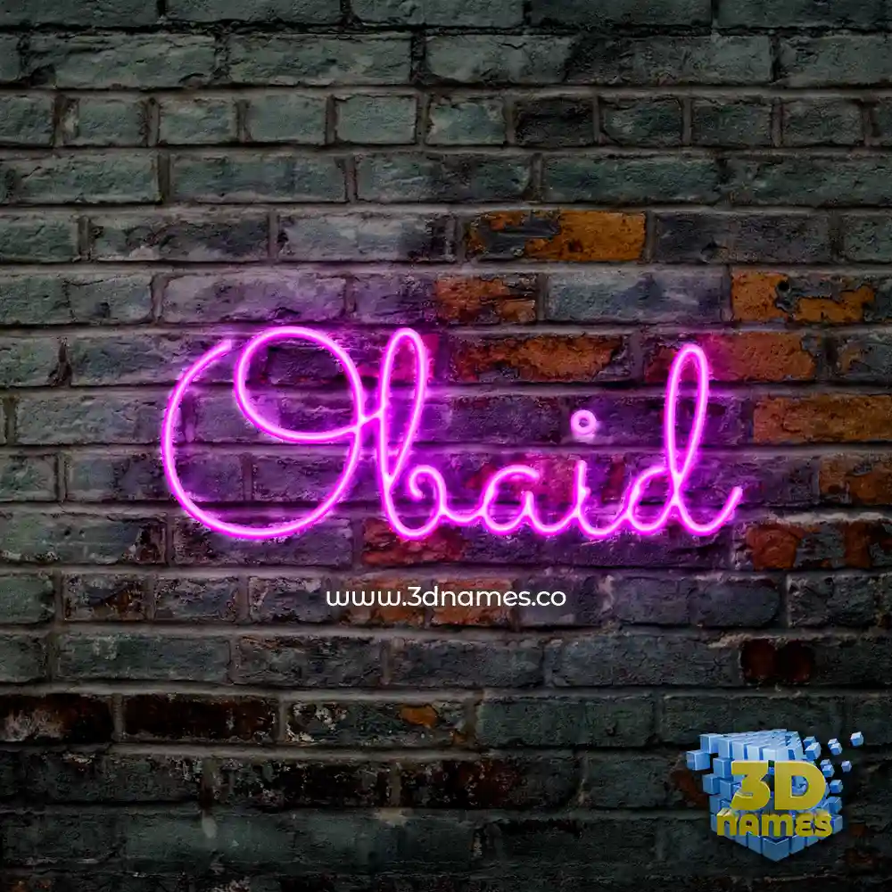 obaid in Pink Neon style - 3D name wallpaper