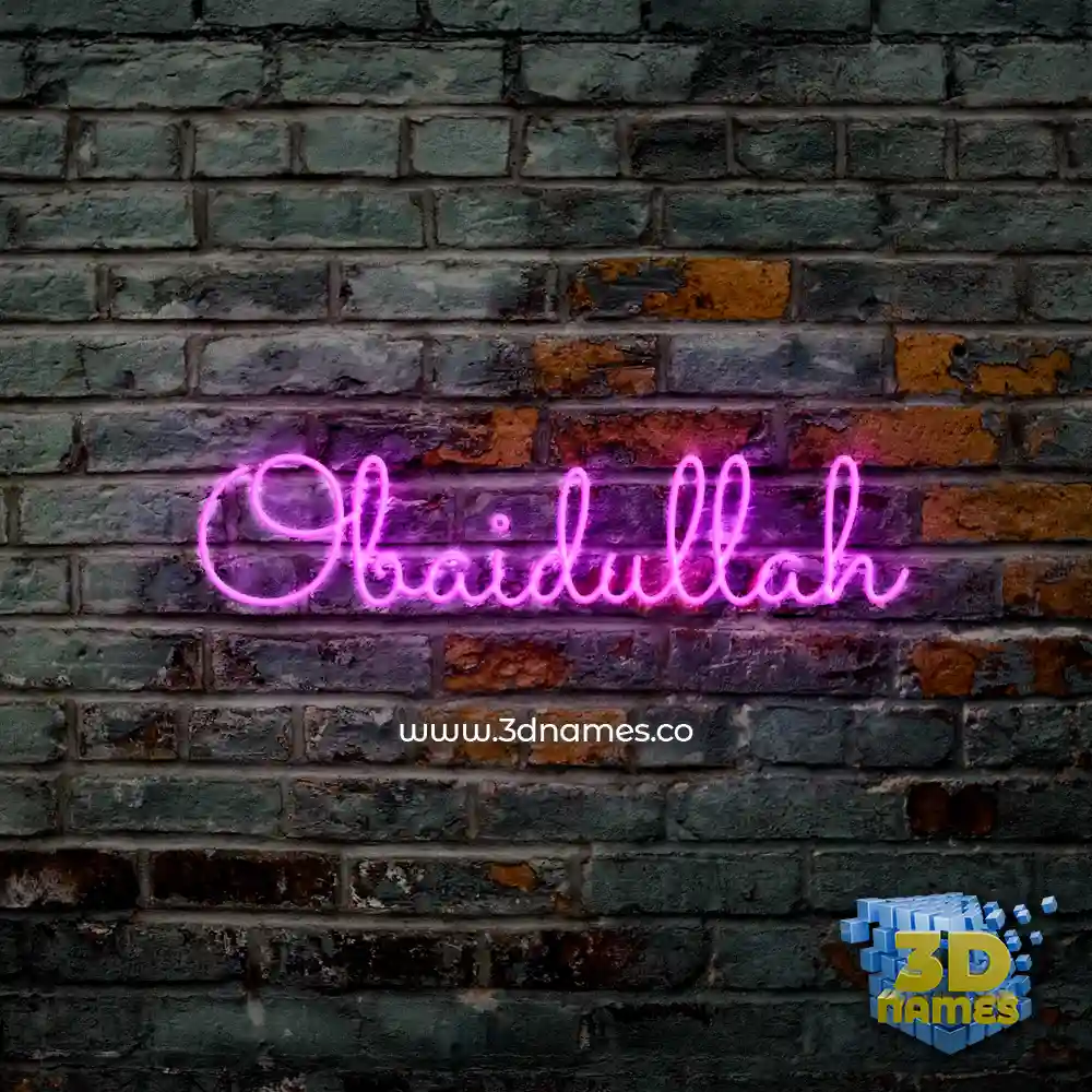 obaidullah in Pink Neon style - 3D name wallpaper