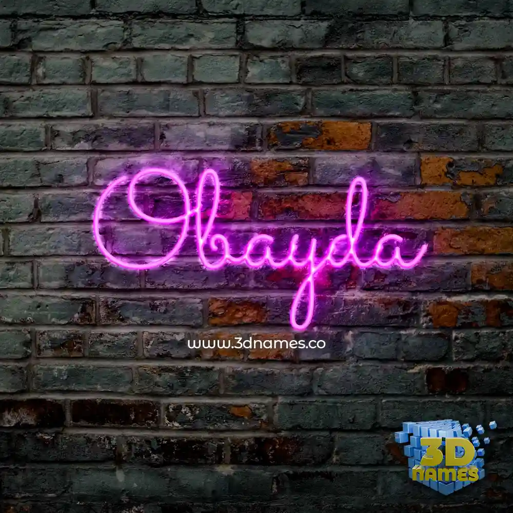 obayda in Pink Neon style - 3D name wallpaper
