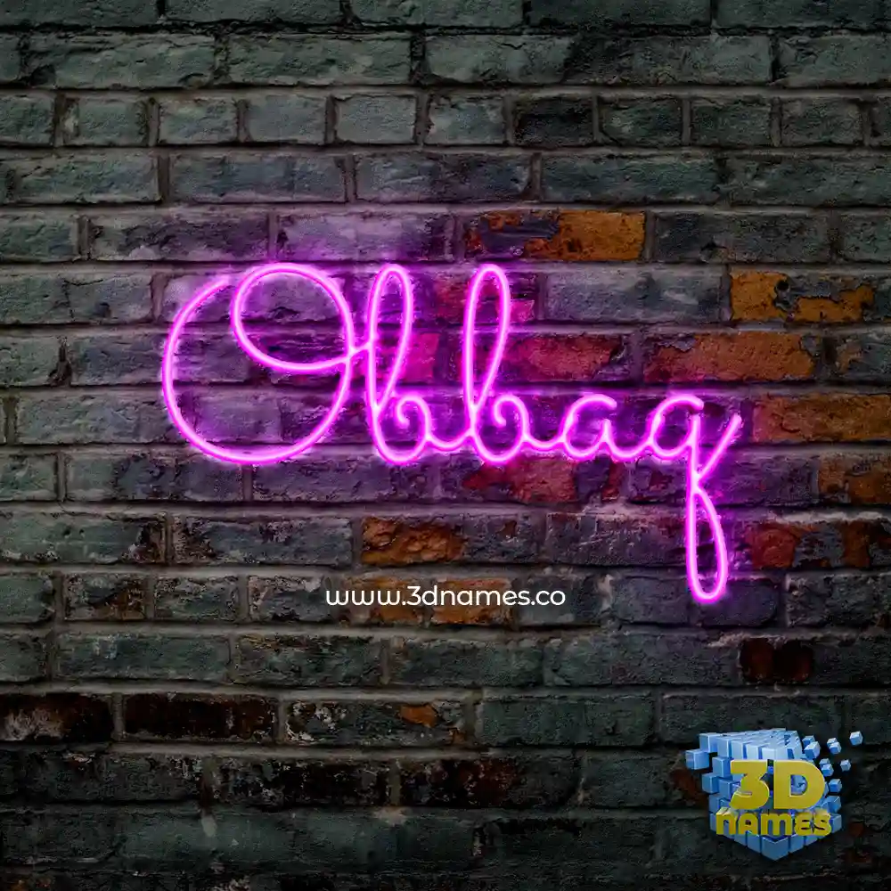 obbaq in Pink Neon style - 3D name wallpaper