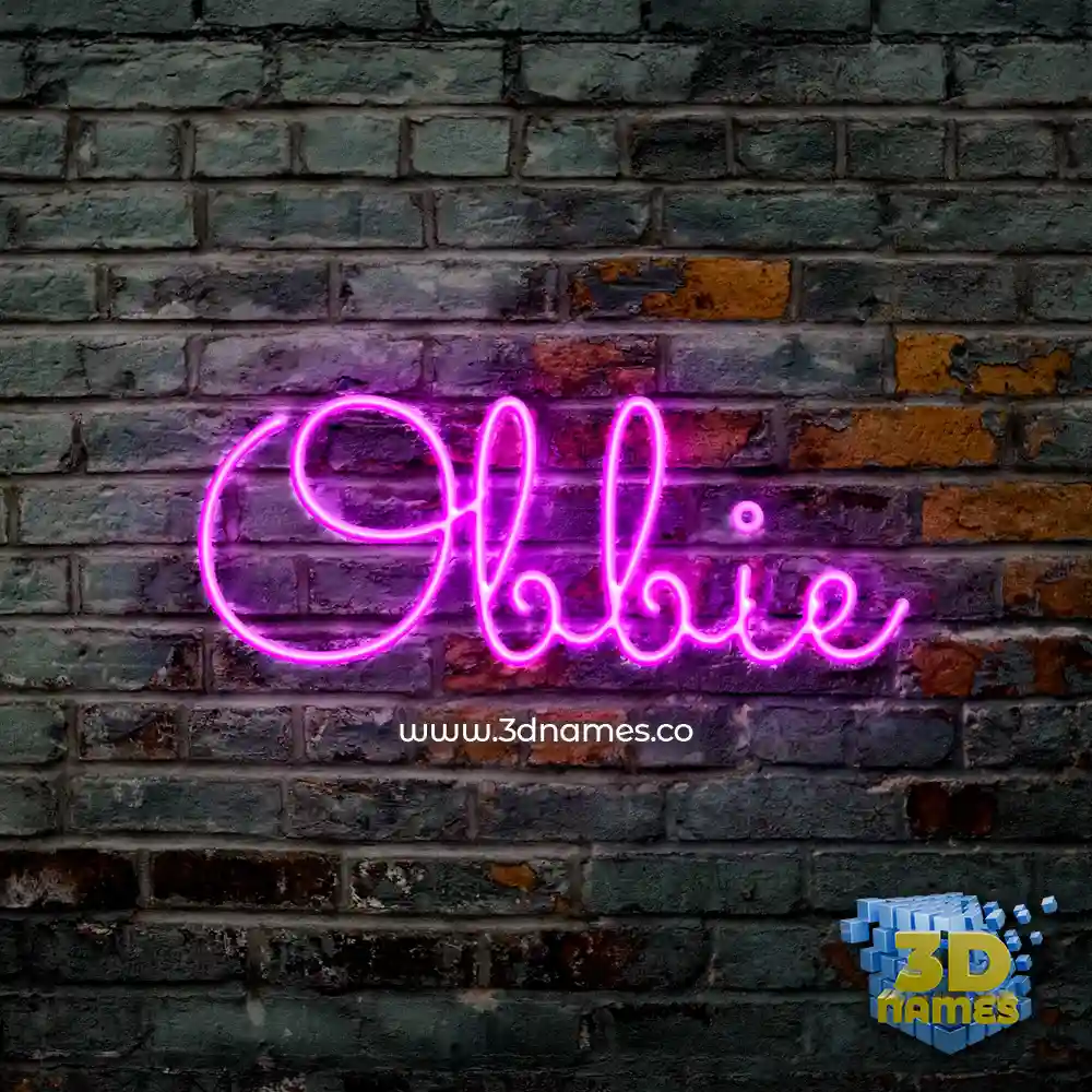 obbie in Pink Neon style - 3D name wallpaper