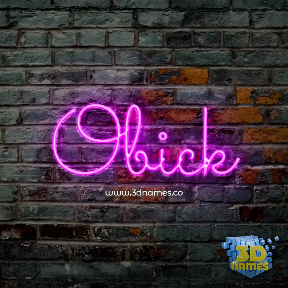 obick in Pink Neon style - 3D name wallpaper