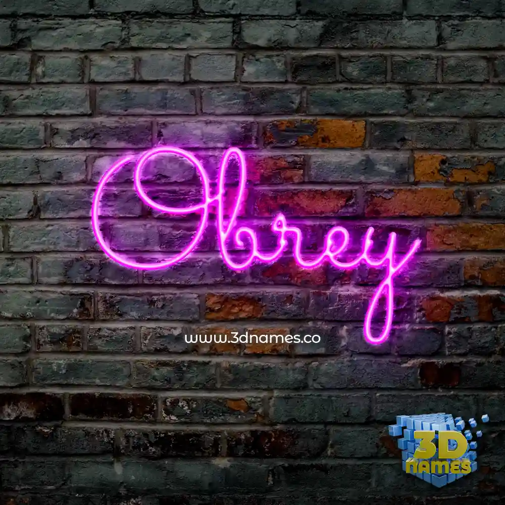 obrey in Pink Neon style - 3D name wallpaper