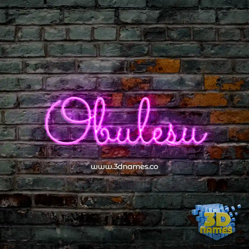 obulesu in Pink Neon style - 3D name wallpaper