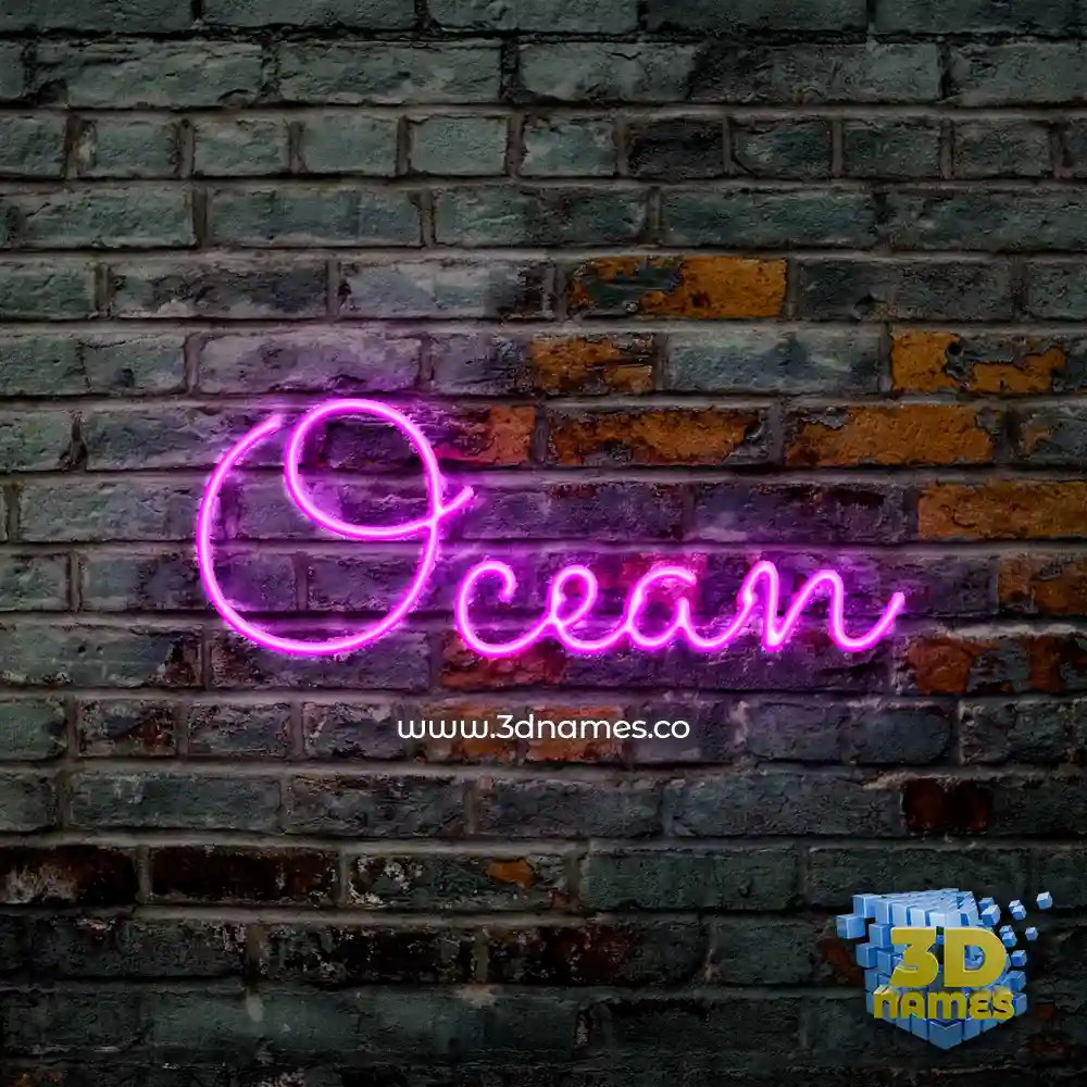ocean in Pink Neon style - 3D name wallpaper