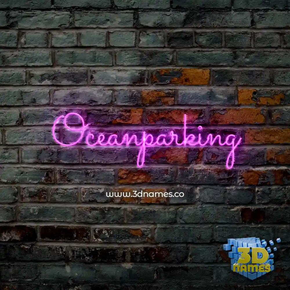 oceanparking in Pink Neon style - 3D name wallpaper