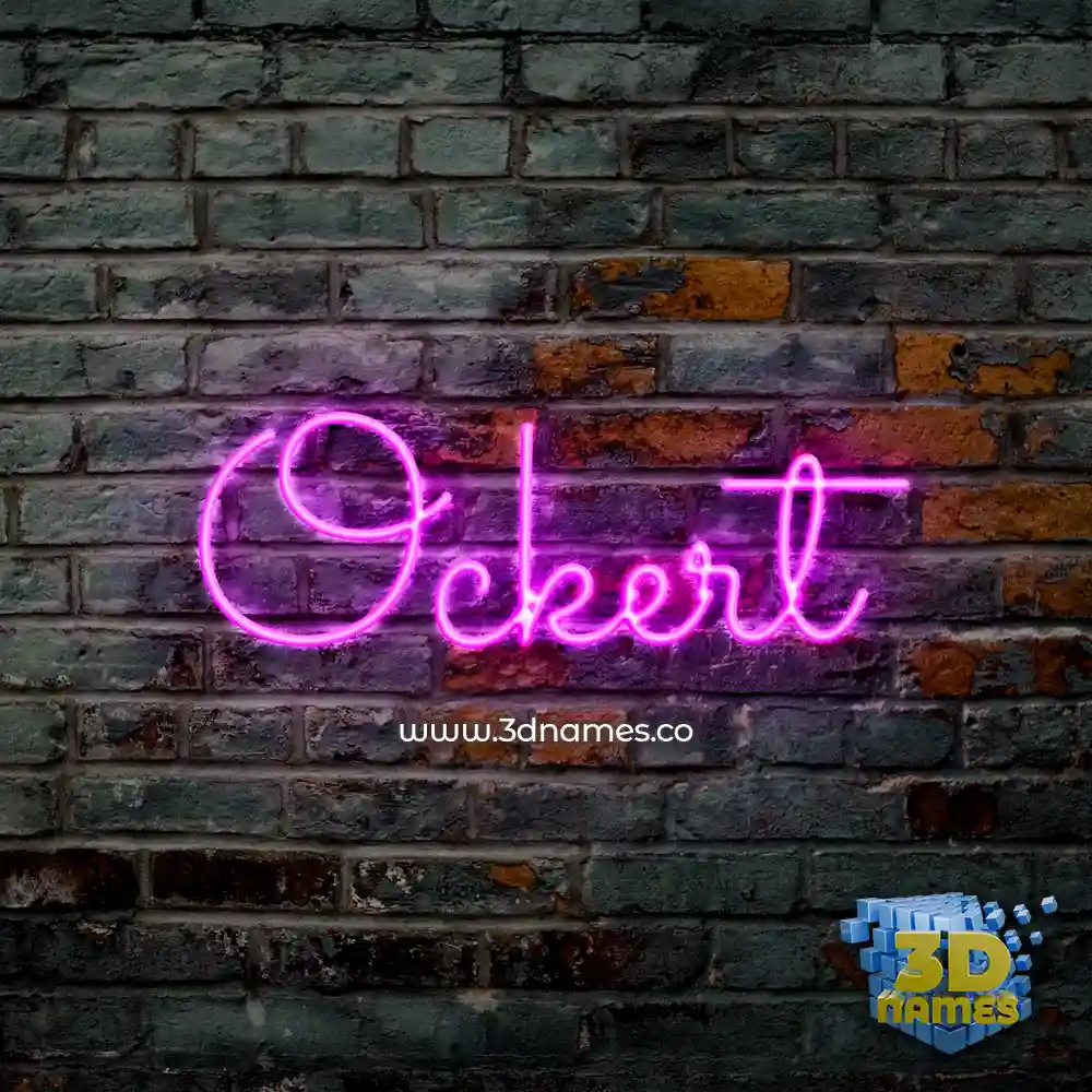 ockert in Pink Neon style - 3D name wallpaper