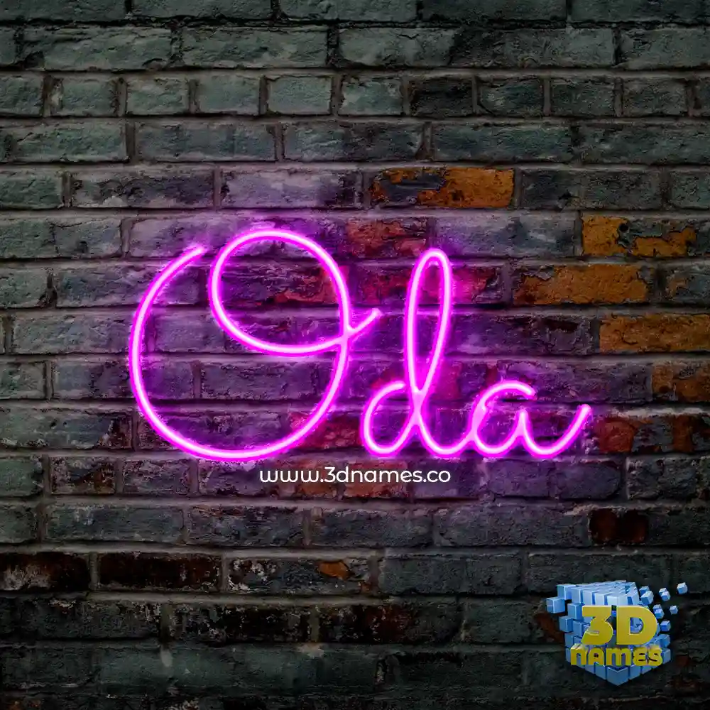 oda in Pink Neon style - 3D name wallpaper