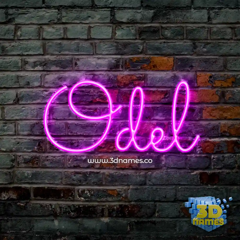 odel in Pink Neon style - 3D name wallpaper