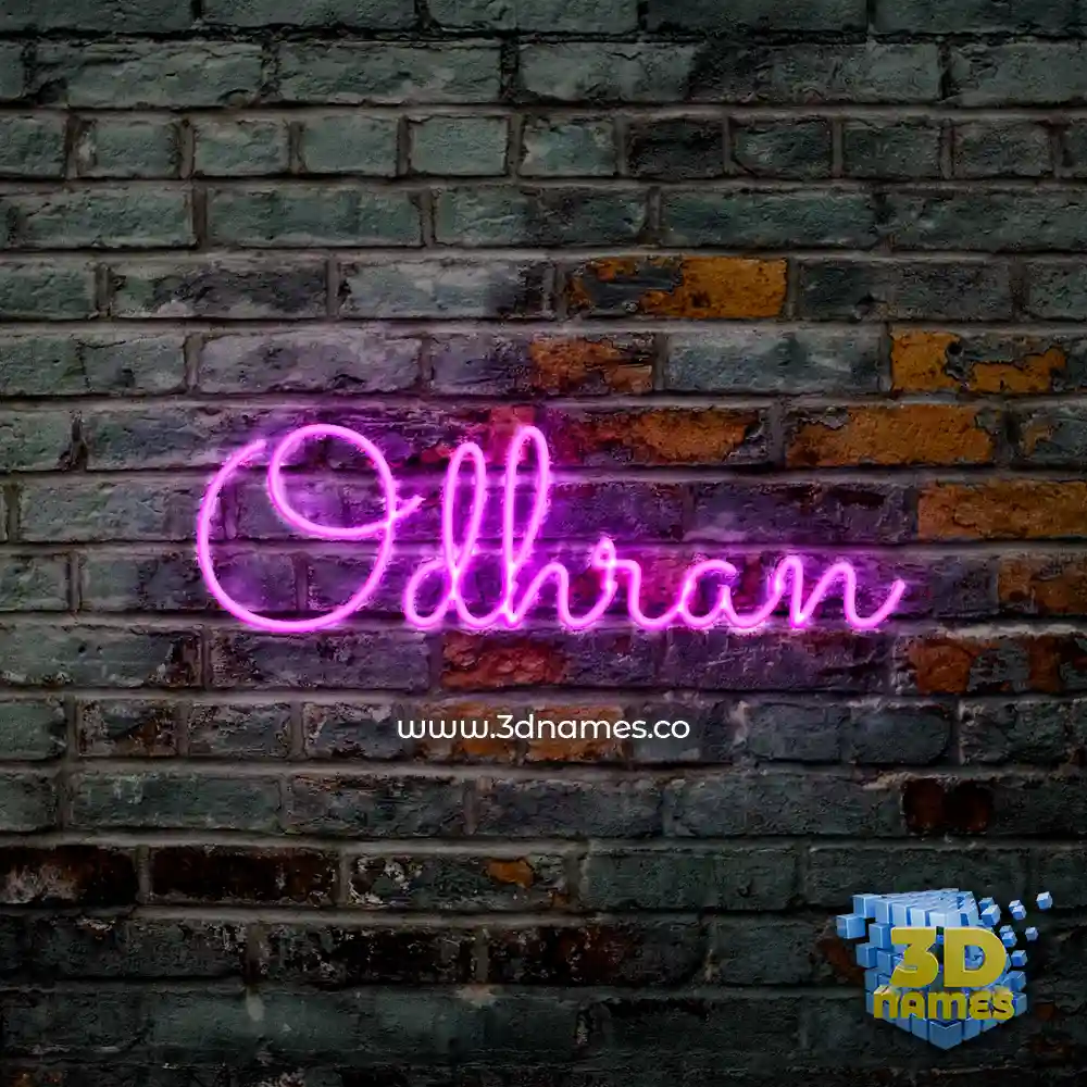 odhran in Pink Neon style - 3D name wallpaper