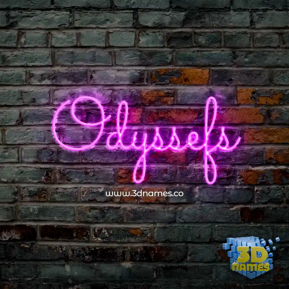 odyssefs in Pink Neon style - 3D name wallpaper