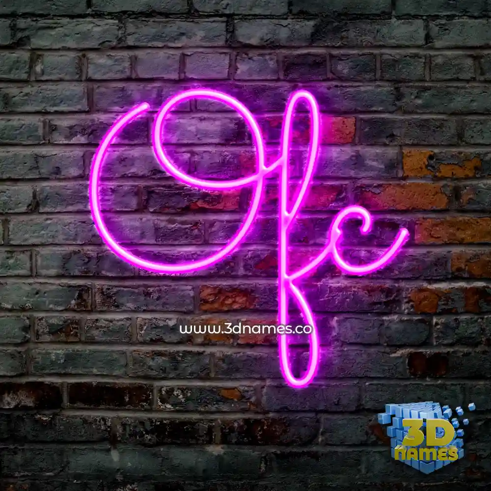 ofc in Pink Neon style - 3D name wallpaper