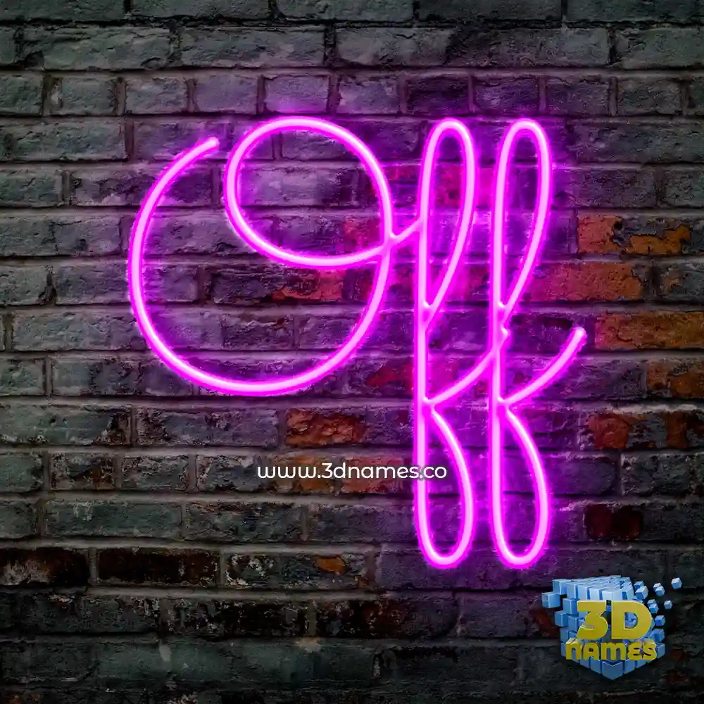 off in Pink Neon style - 3D name wallpaper