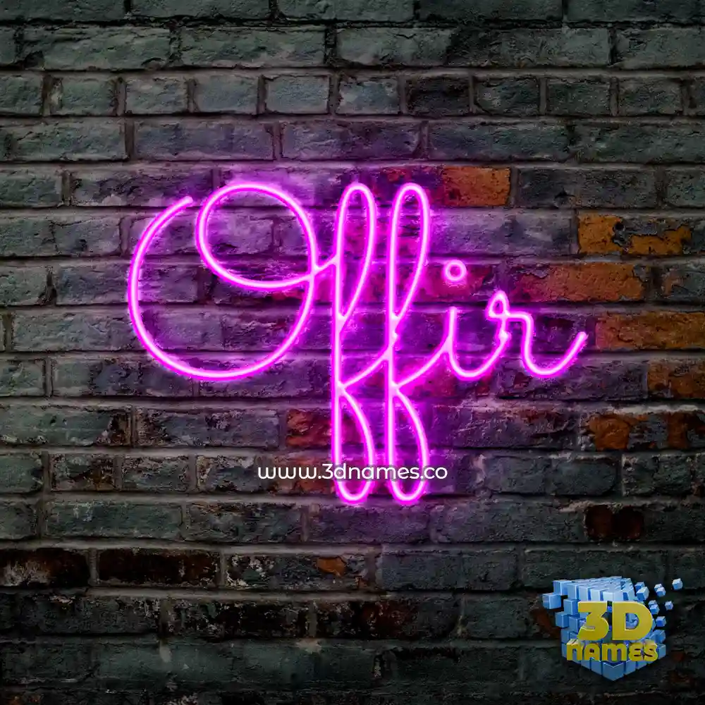 offir in Pink Neon style - 3D name wallpaper