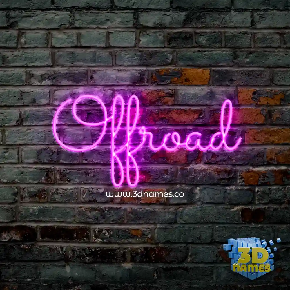 offroad in Pink Neon style - 3D name wallpaper