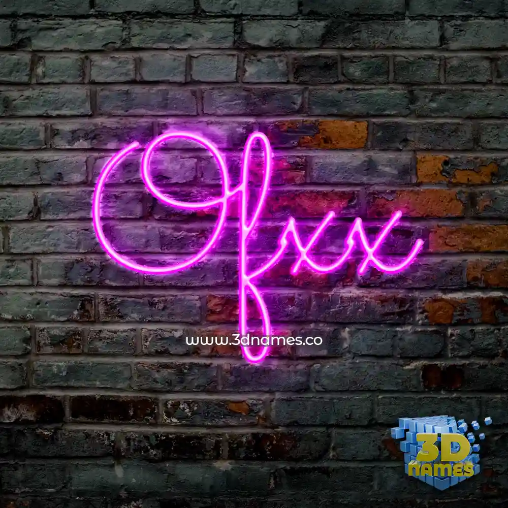 ofxx in Pink Neon style - 3D name wallpaper