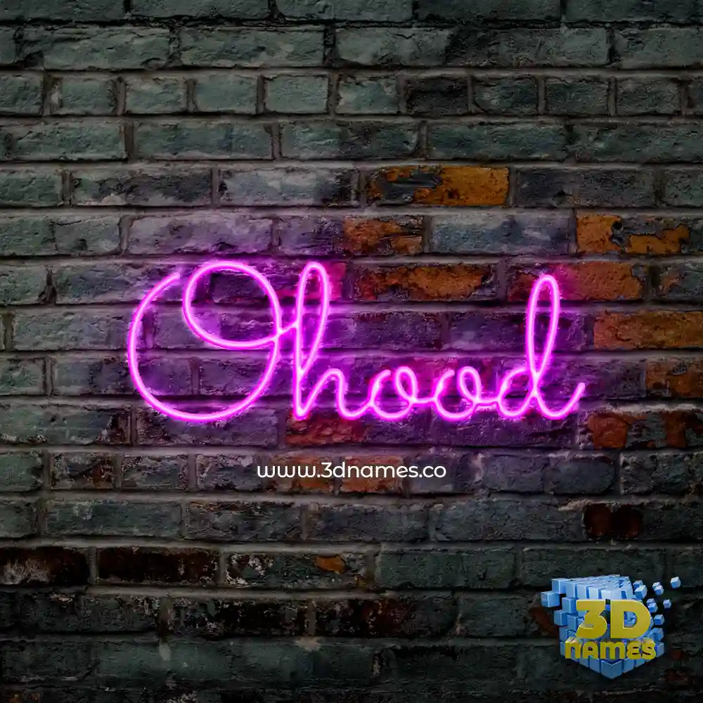 ohood in Pink Neon style - 3D name wallpaper