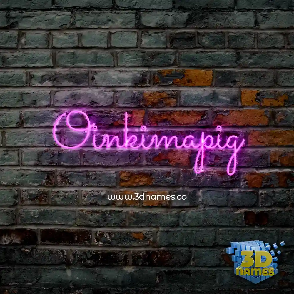 oinkimapig in Pink Neon style - 3D name wallpaper