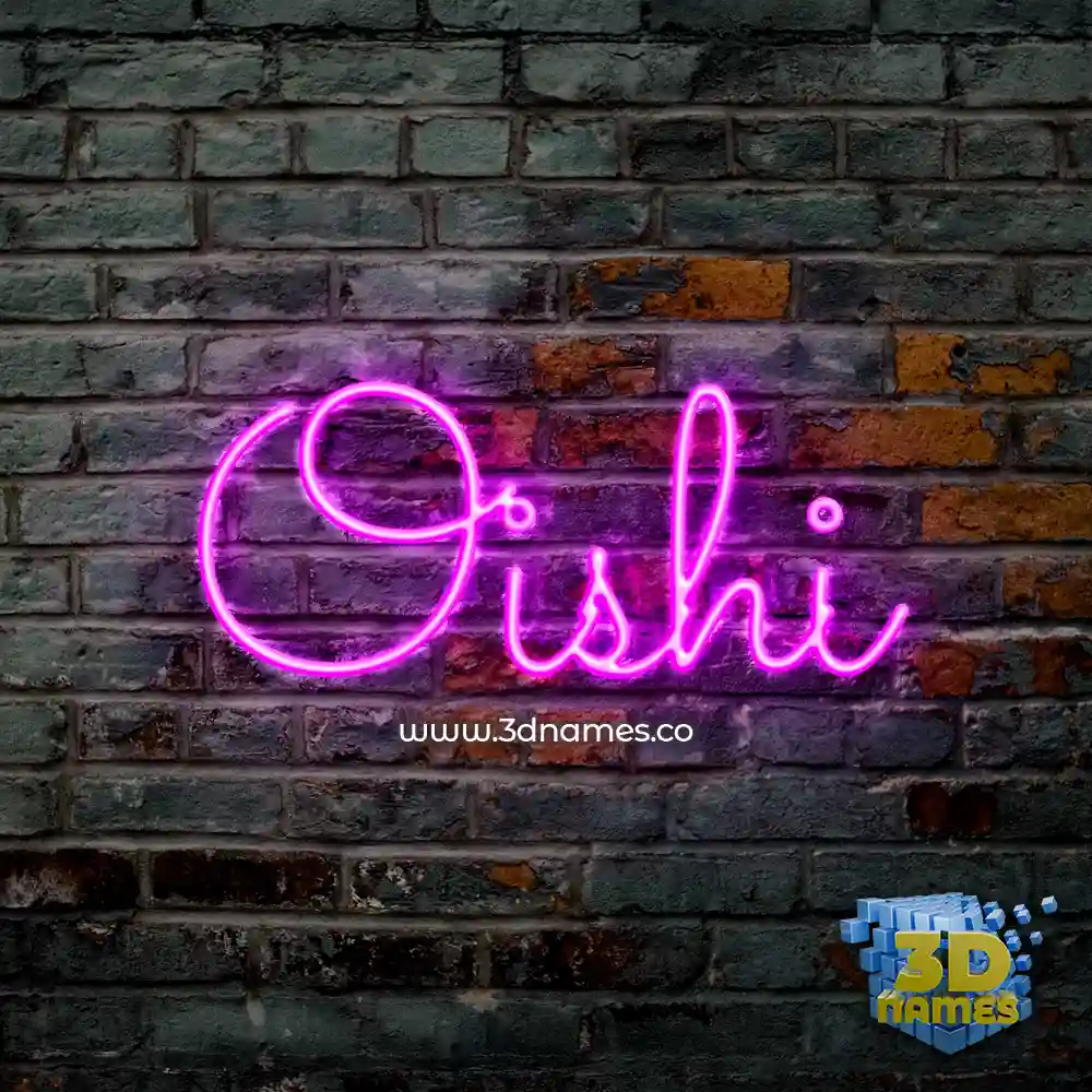 oishi in Pink Neon style - 3D name wallpaper