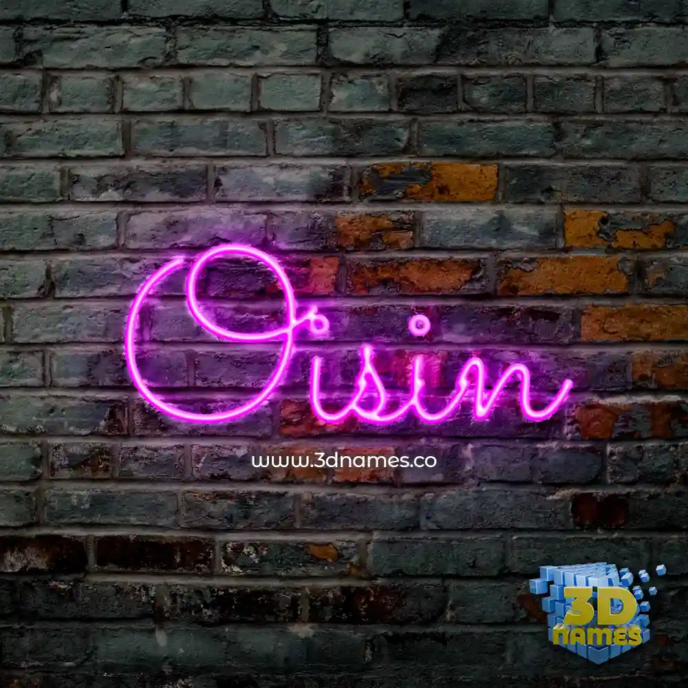 oisin in Pink Neon style - 3D name wallpaper