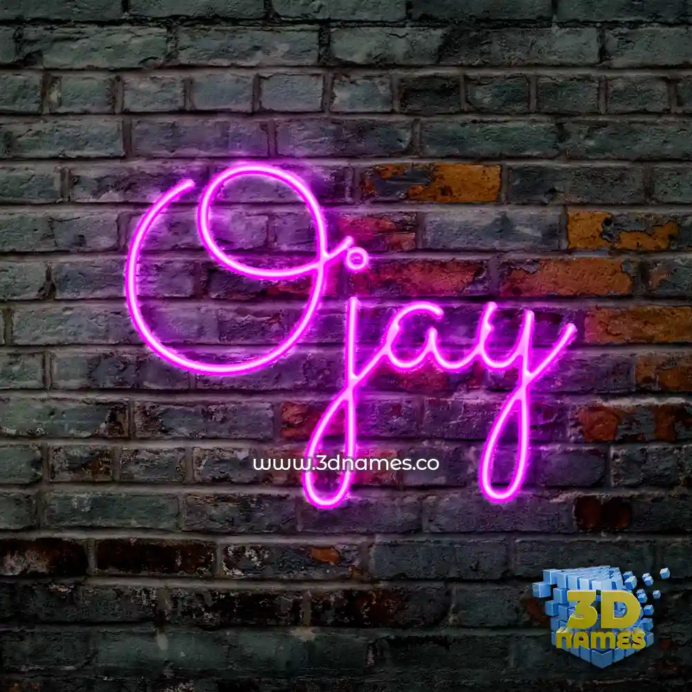 ojay in Pink Neon style - 3D name wallpaper