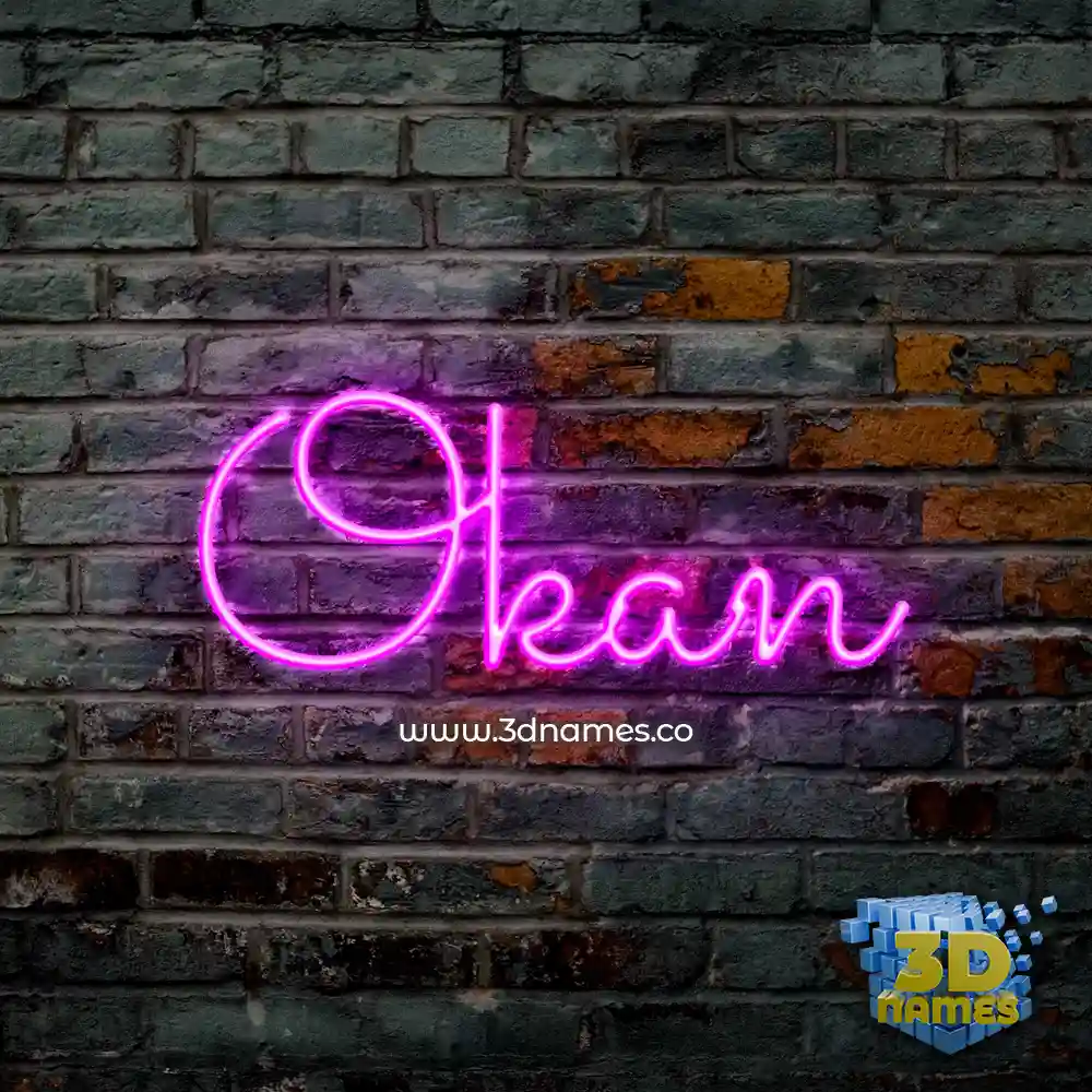 okan in Pink Neon style - 3D name wallpaper