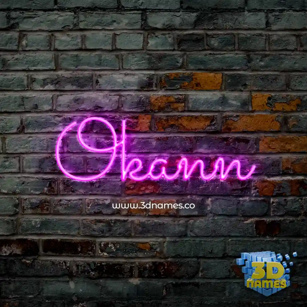 okann in Pink Neon style - 3D name wallpaper