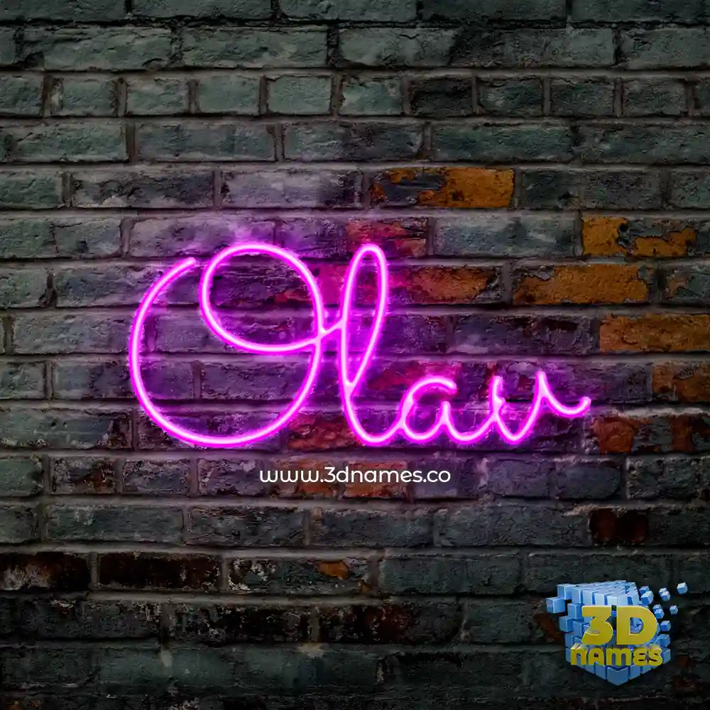 olav in Pink Neon style - 3D name wallpaper