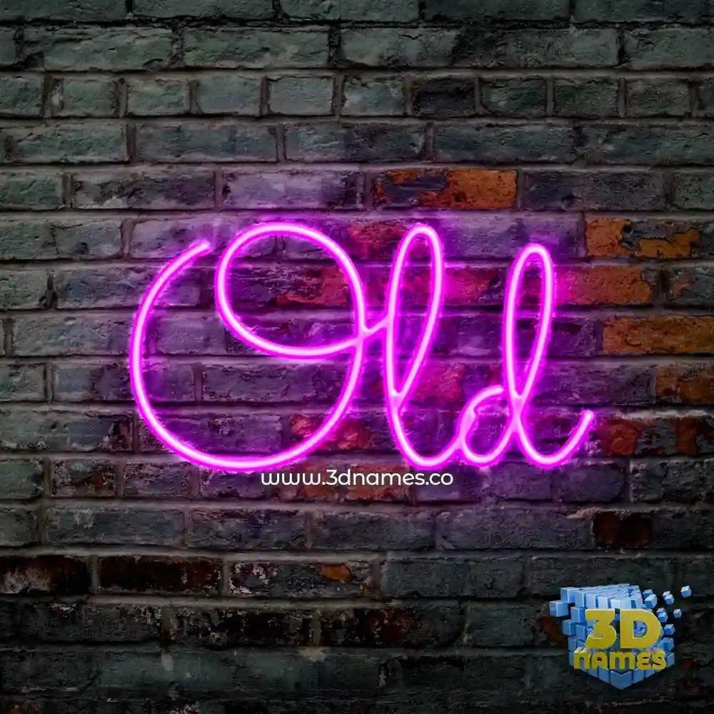 old in Pink Neon style - 3D name wallpaper