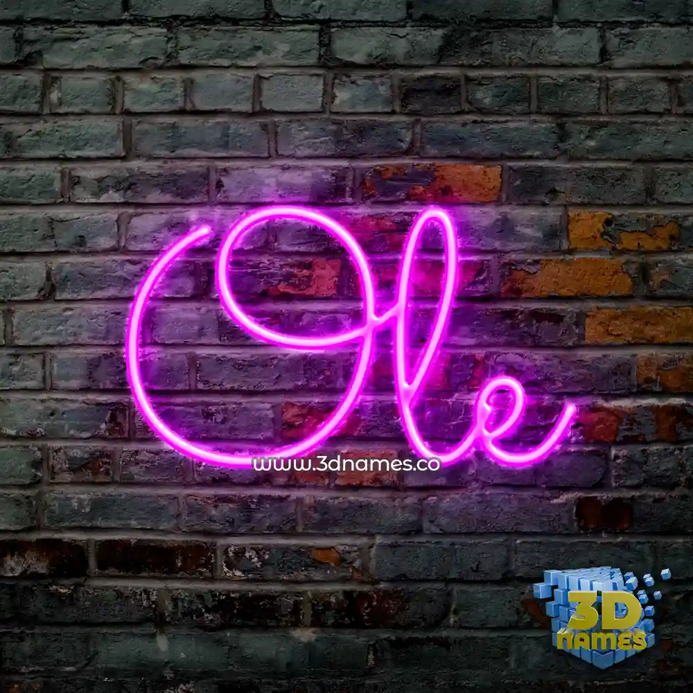ole in Pink Neon style - 3D name wallpaper