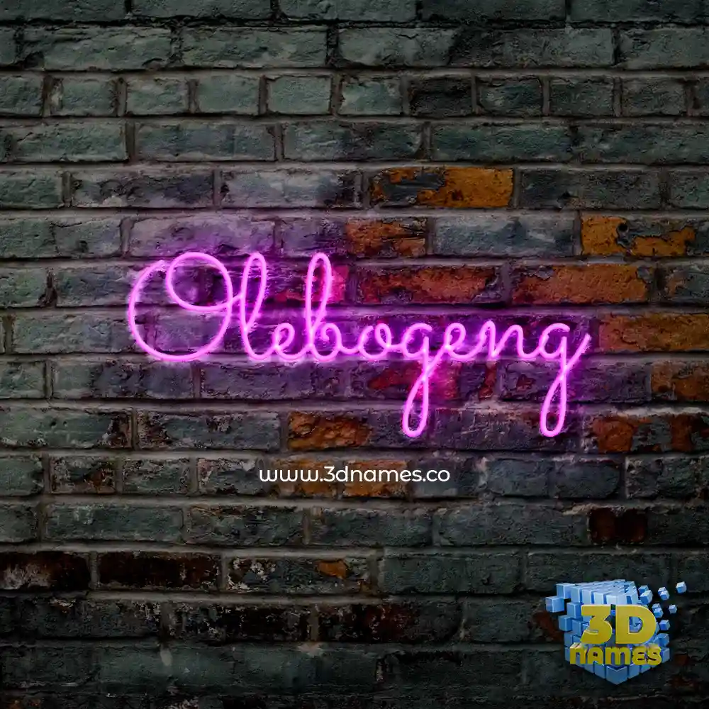 olebogeng in Pink Neon style - 3D name wallpaper