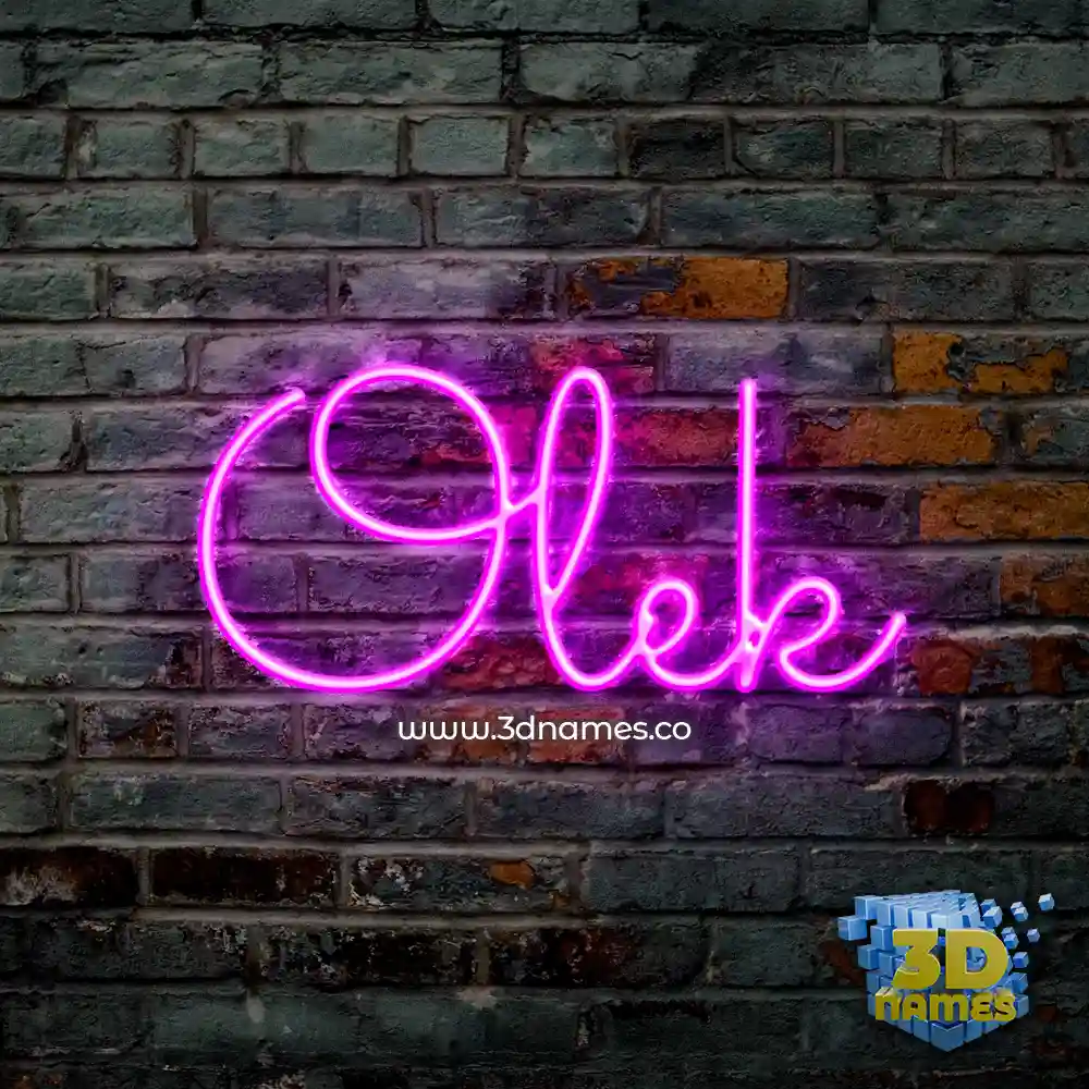 olek in Pink Neon style - 3D name wallpaper