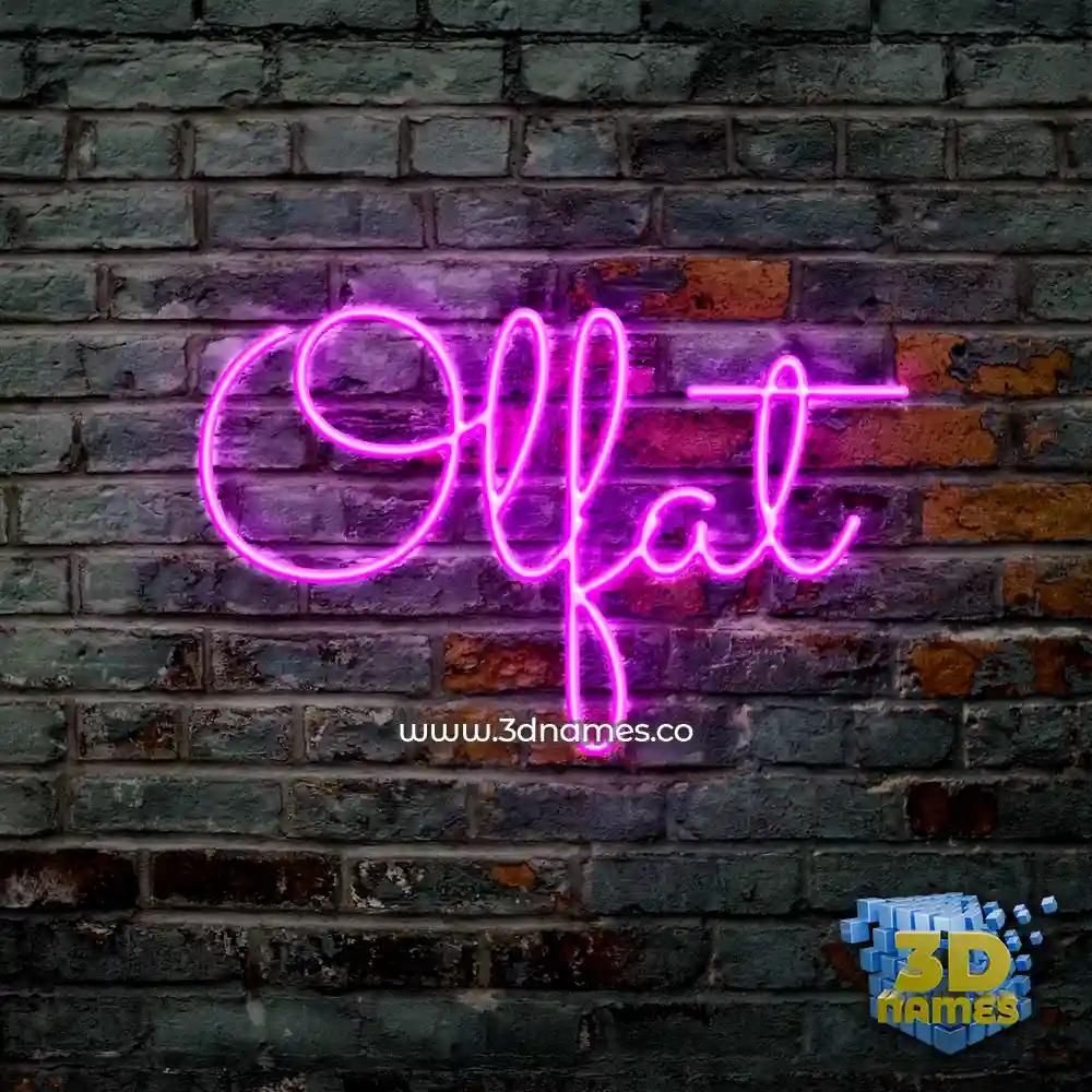 olfat in Pink Neon style - 3D name wallpaper