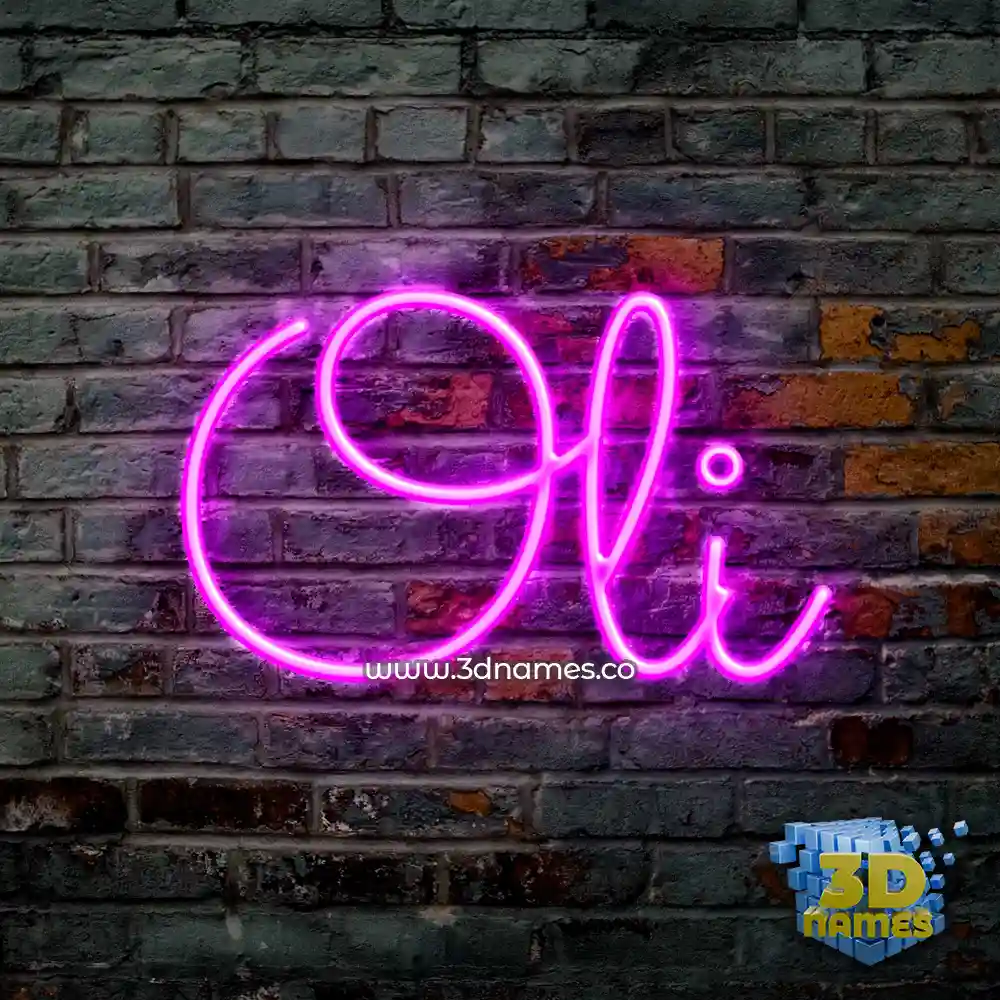 oli in Pink Neon style - 3D name wallpaper