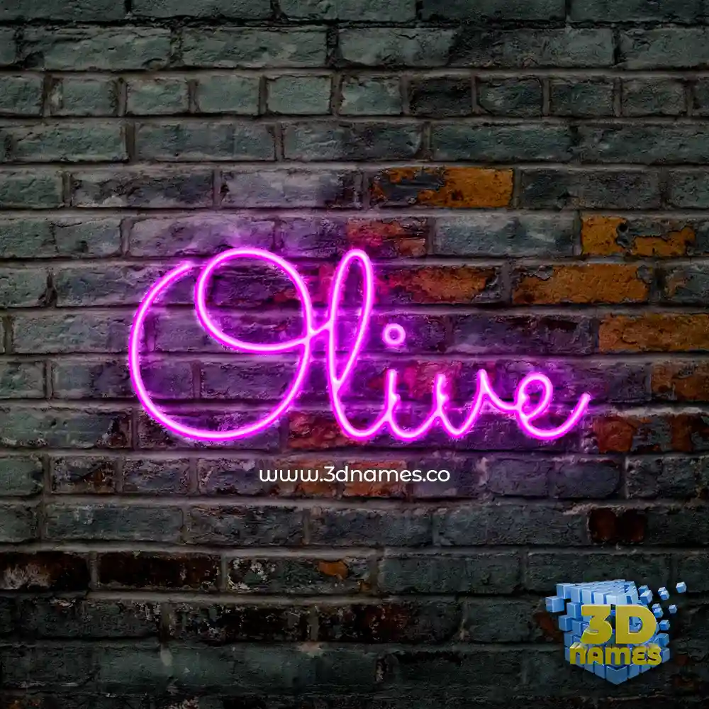 olive in Pink Neon style - 3D name wallpaper