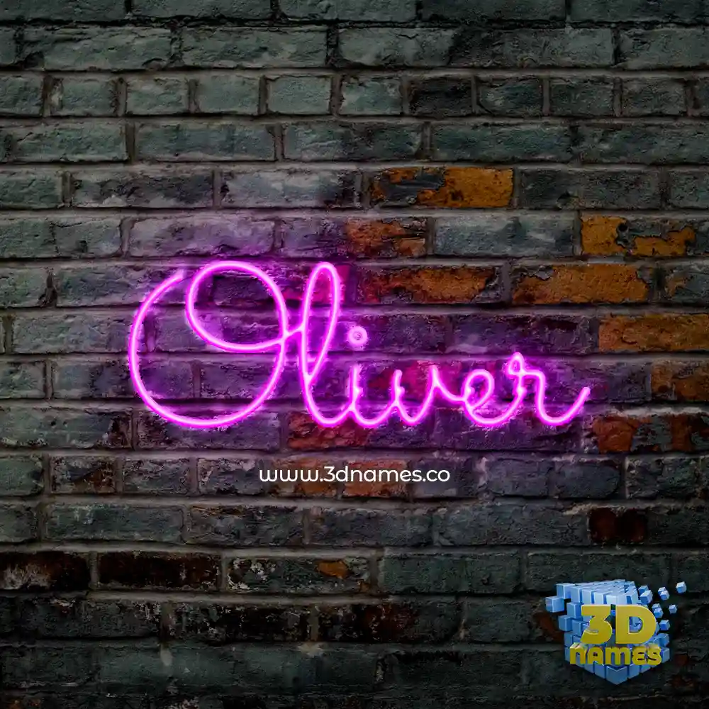oliver in Pink Neon style - 3D name wallpaper