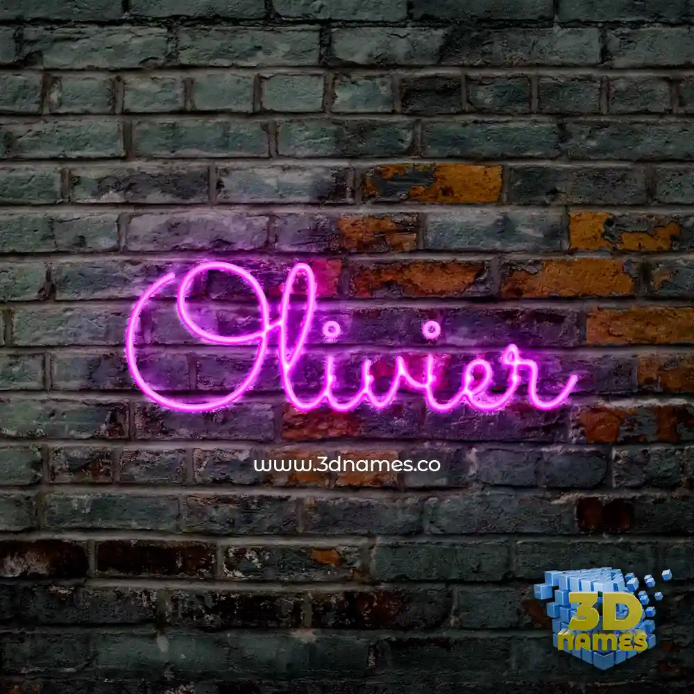 olivier in Pink Neon style - 3D name wallpaper