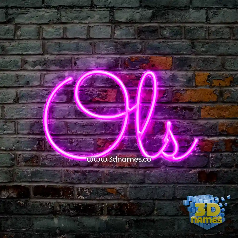 ols in Pink Neon style - 3D name wallpaper