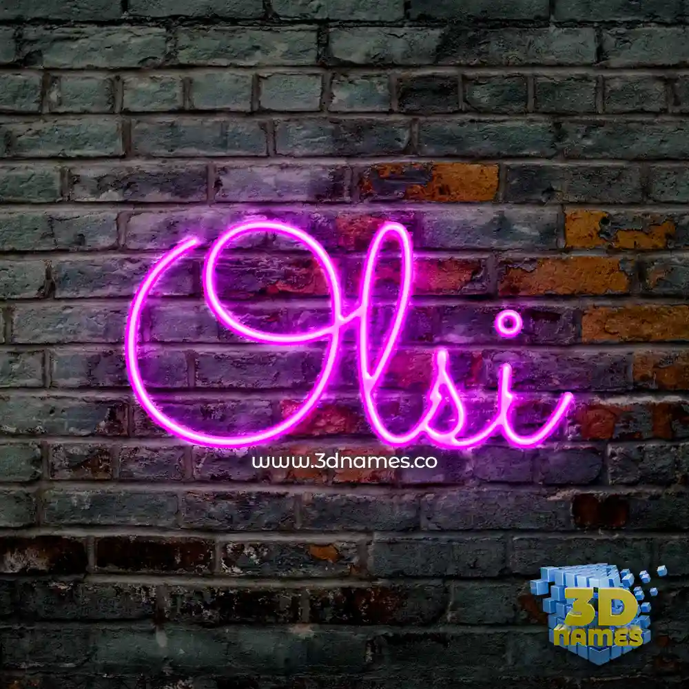 olsi in Pink Neon style - 3D name wallpaper