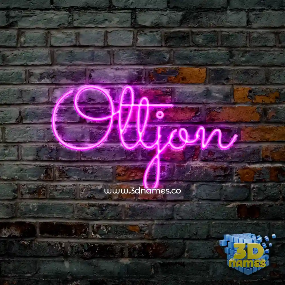oltjon in Pink Neon style - 3D name wallpaper