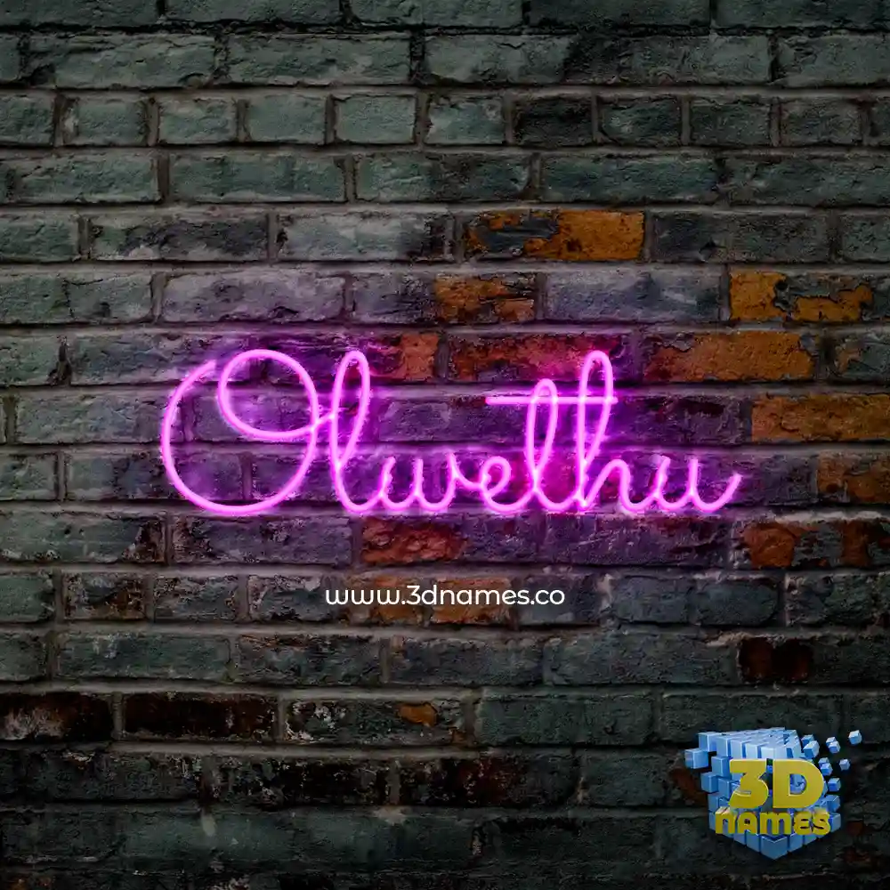olwethu in Pink Neon style - 3D name wallpaper
