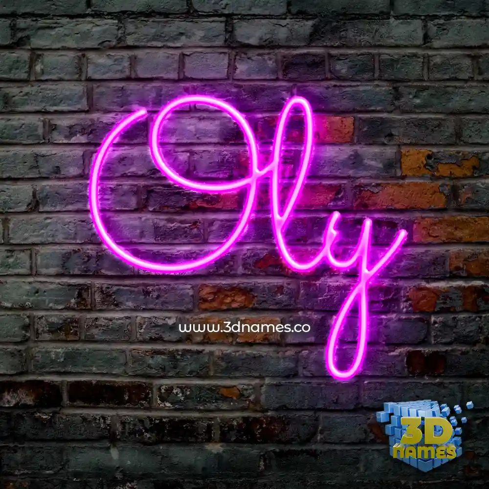 oly in Pink Neon style - 3D name wallpaper