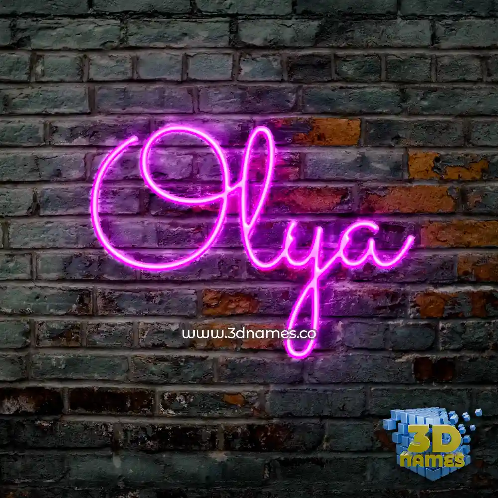olya in Pink Neon style - 3D name wallpaper