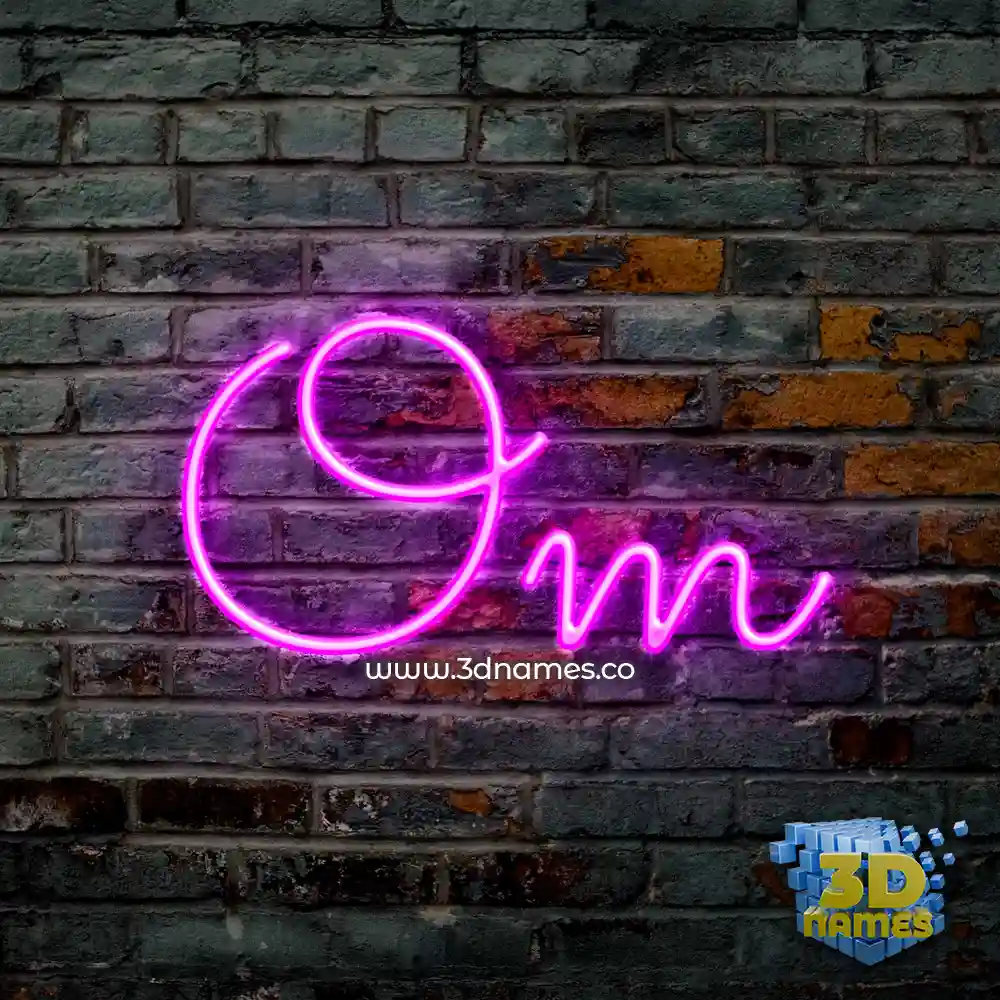 om in Pink Neon style - 3D name wallpaper