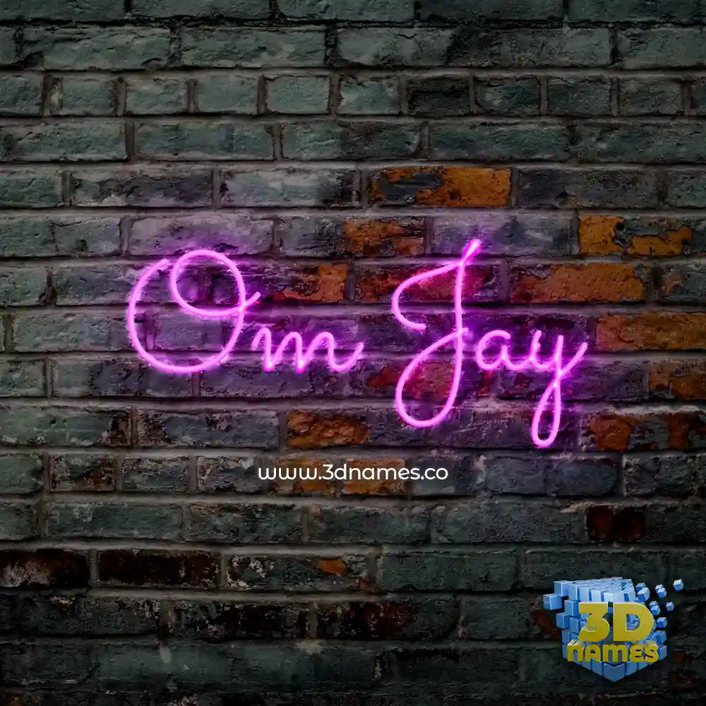 om jay in Pink Neon style - 3D name wallpaper