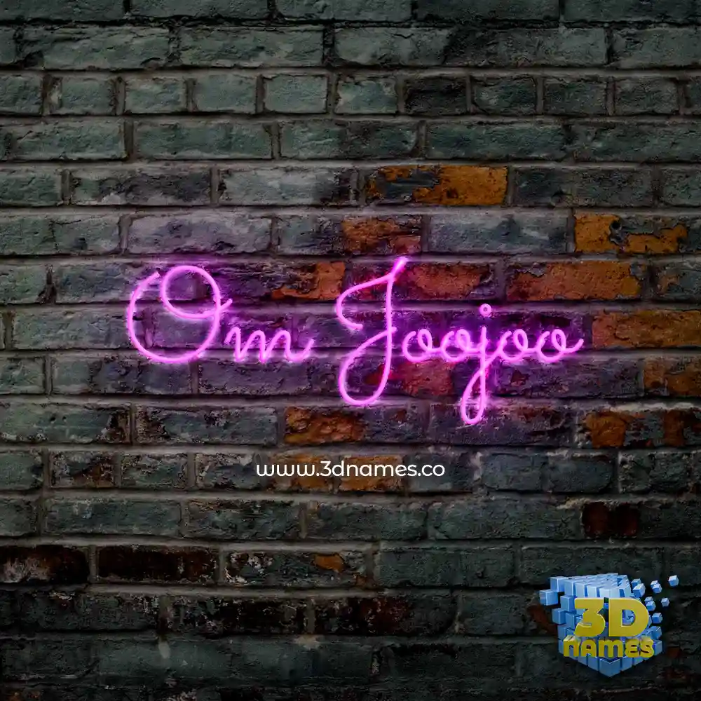 om joojoo in Pink Neon style - 3D name wallpaper