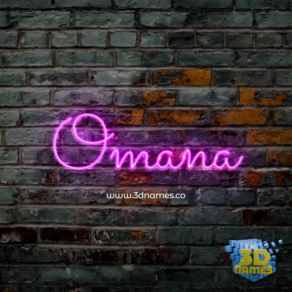 omana in Pink Neon style - 3D name wallpaper
