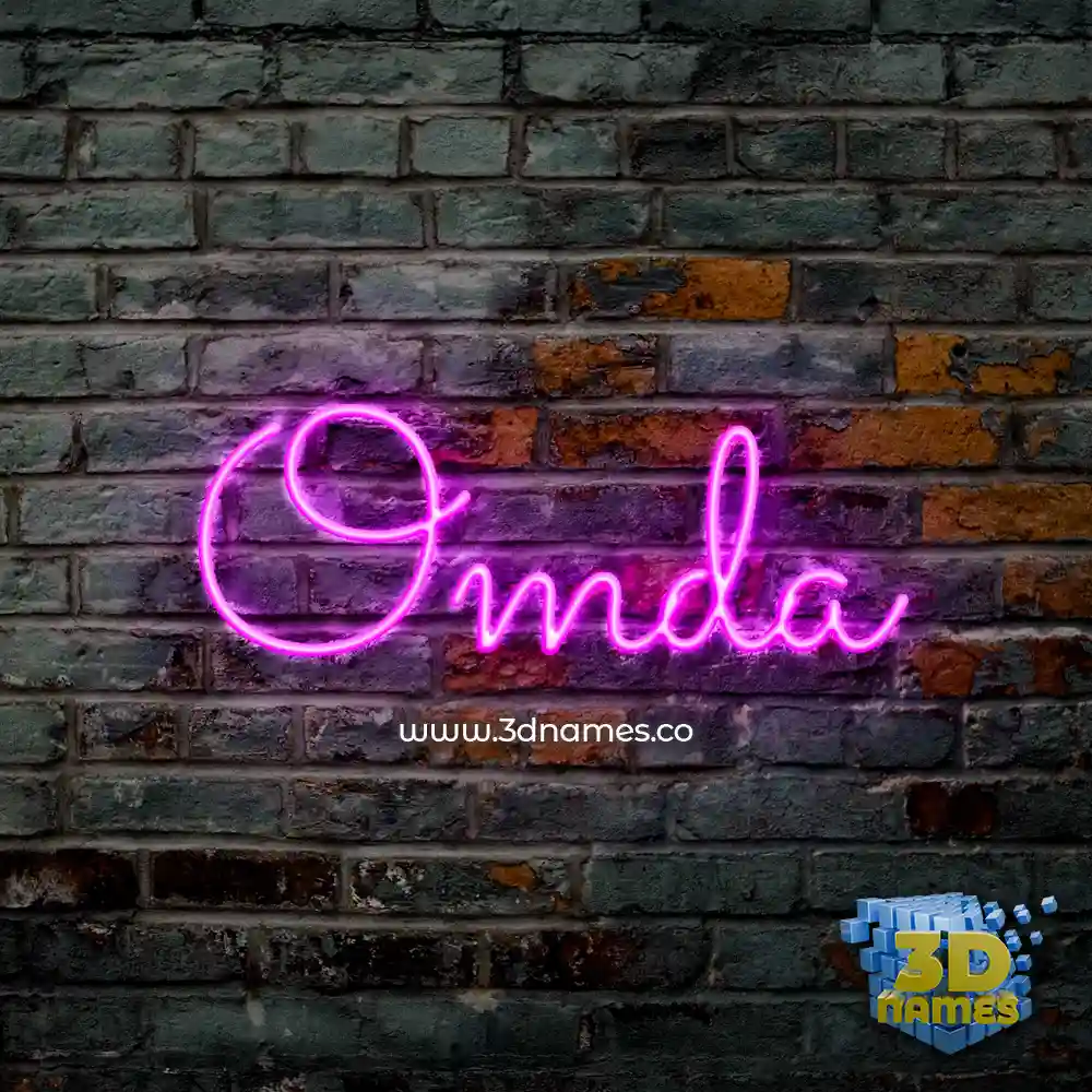 omda in Pink Neon style - 3D name wallpaper