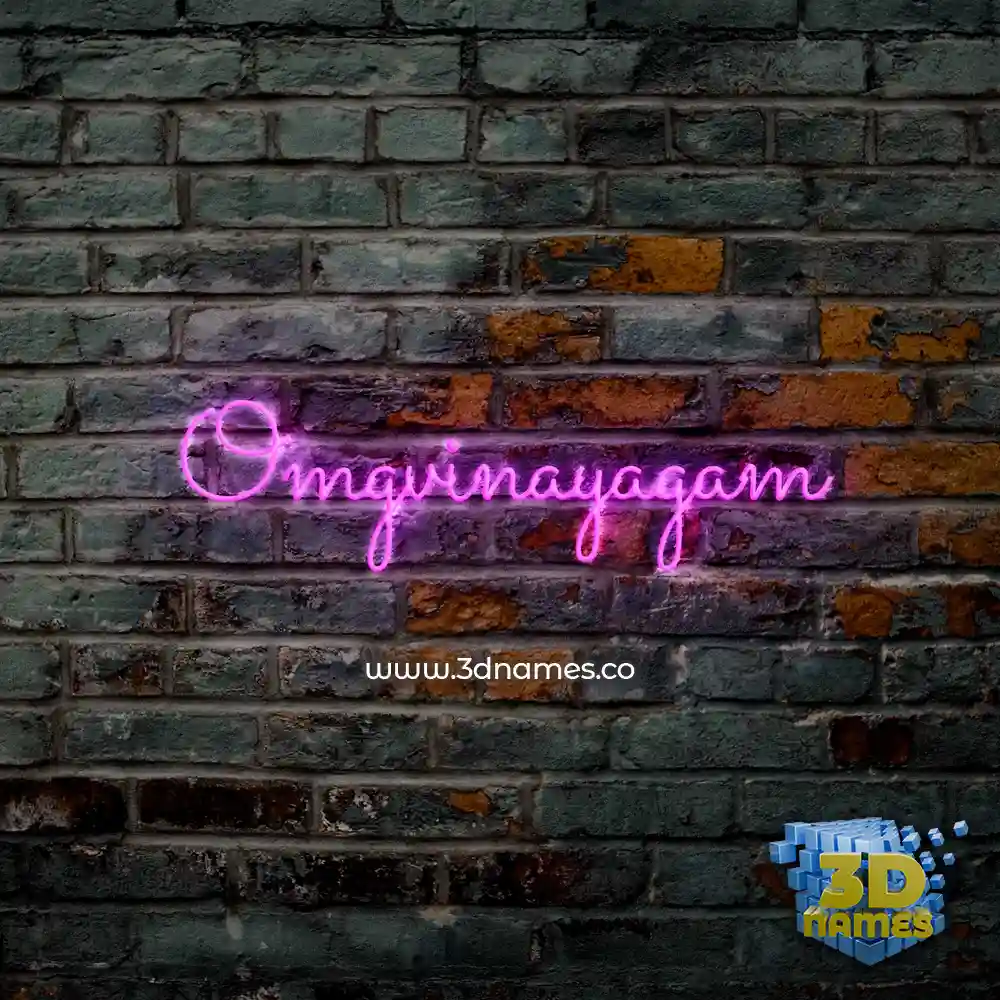 omgvinayagam in Pink Neon style - 3D name wallpaper