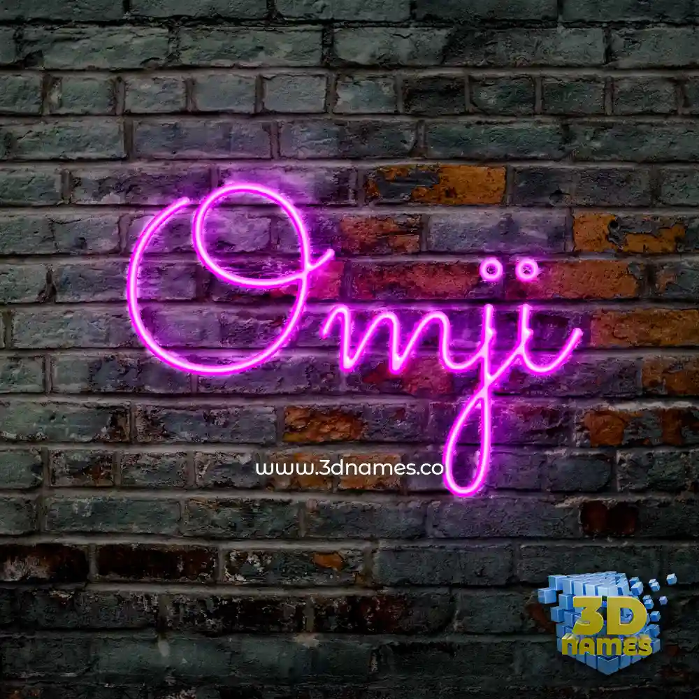 omji in Pink Neon style - 3D name wallpaper
